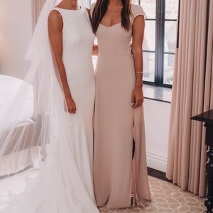 Reformation Amaryllis Dress in champagne